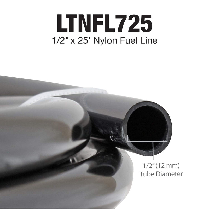 4LIFETIMELINES Nylon Fuel Repair Tubing Coil, 1/2 x 25 ft 1/2" x 25 ft