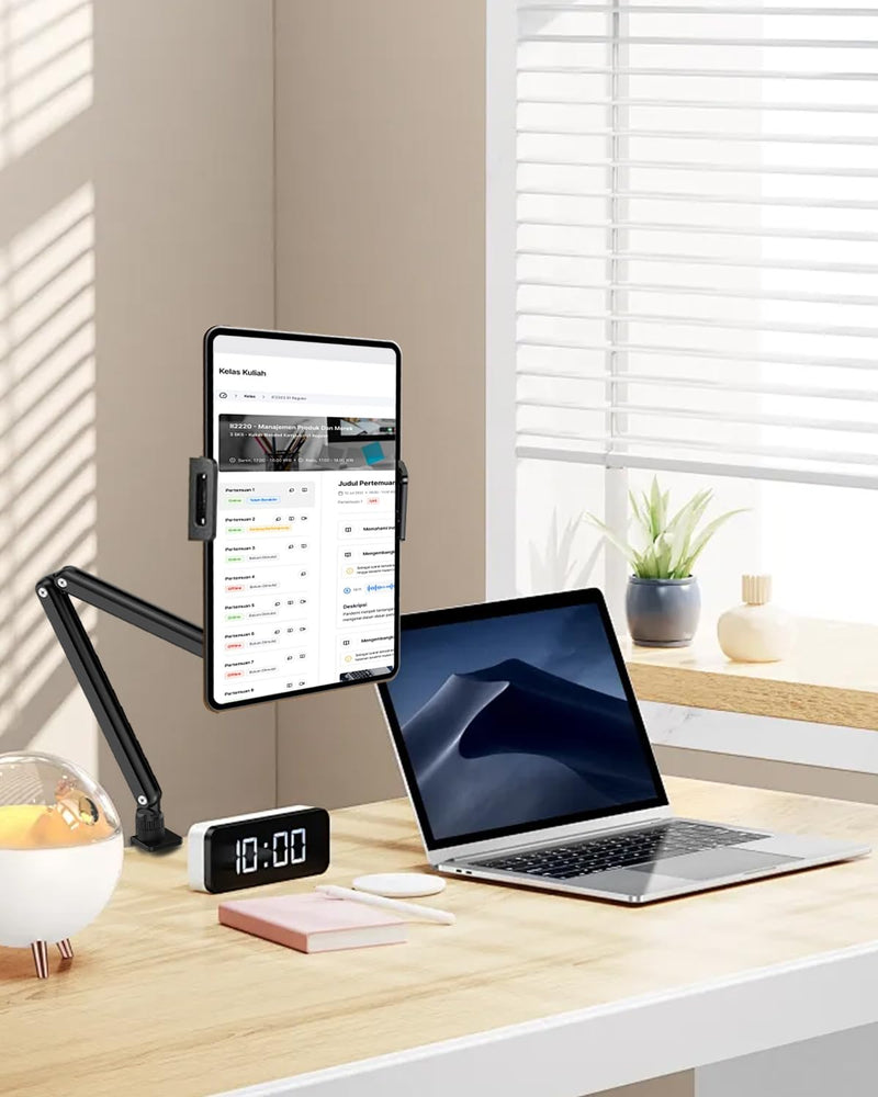 Tablet Stand for iPad, Aluminum Multi-Angle Adjustable Tablet Holder, Heavy-Duty Metal Base for Desk, Compatible with 5.7''-15.6'' iPad Pro, Surface, Kindle, Tablets, Portable Monitors and More ZMXBZJ