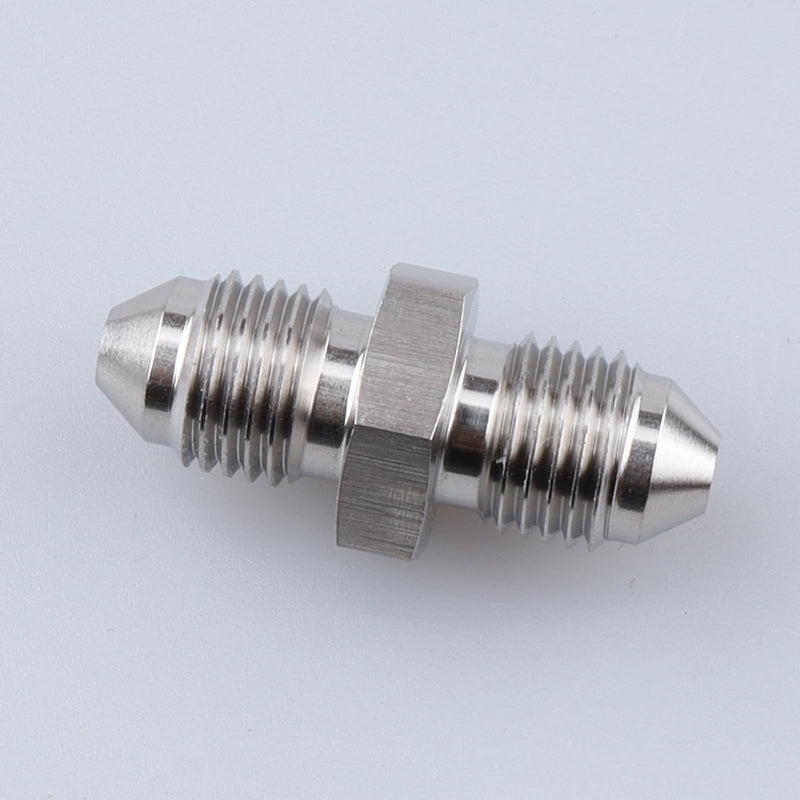 Stainless Steel -3 AN Male Flare to AN3 Male Union Brake Hose Fitting Connector 3AN to 3AN Natural