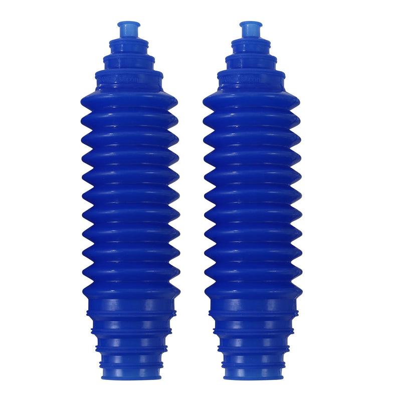 Universal Steering Rack and Pinion Tie Rod Boots, Silicone Bellow Boots with 2 Pieces Gaiter Pinion Boots, 4 Pieces Locking C-Clamps and 6 Pieces Cable Ties, Blue