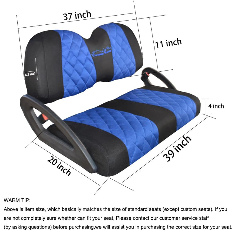 Golf Cart Diamond Seat Covers for Club Car Precedent OEM Standard Front Seat Cushion.Breathable Washable Polyester Mesh Cloth. Renew Your Golf Cart with Lowest Value. blue