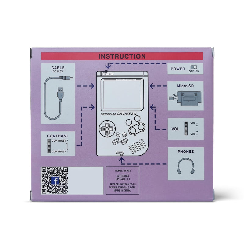 AKNES Retroflag GPi CASE 2W for Raspberry Pi Zero/Zero W /2W, 3" IPS LCD | Retro Gaming Handheld Case, Rechargeable for Long Play, Hotkey & Turbo Button, Easy DIY Install, No Soldering