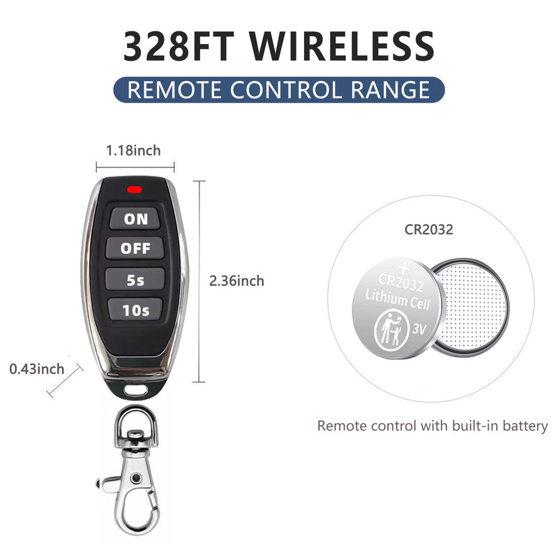 120v Automatic Remote Vacuum Switch, Wireless Dust Collector Starter Outlet for Power Tools, 5s/10s Delay Off Switch(Battery Included) 120V