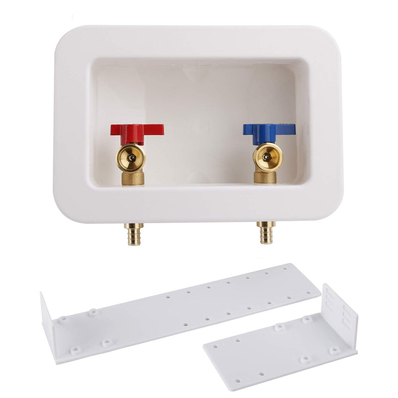 Washing Machine Outlet Box, 1/2-inch PEX,Plumbing Accessory, PEX Laundry Box… 1/4" turn hot and cold ball valve