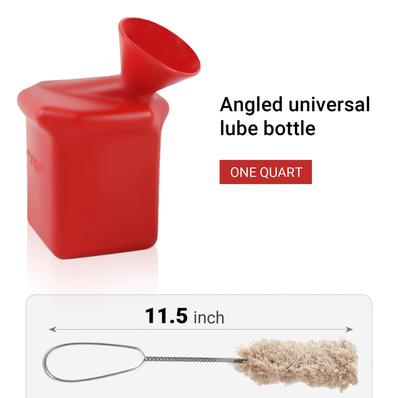 Ultra-Durable Angled Tire Lube Bucket Kit with 3 Lube Swabs for Coats Center Post Changers - 11.5" Length, 0.3 US Gallon (1.2L) Capacity