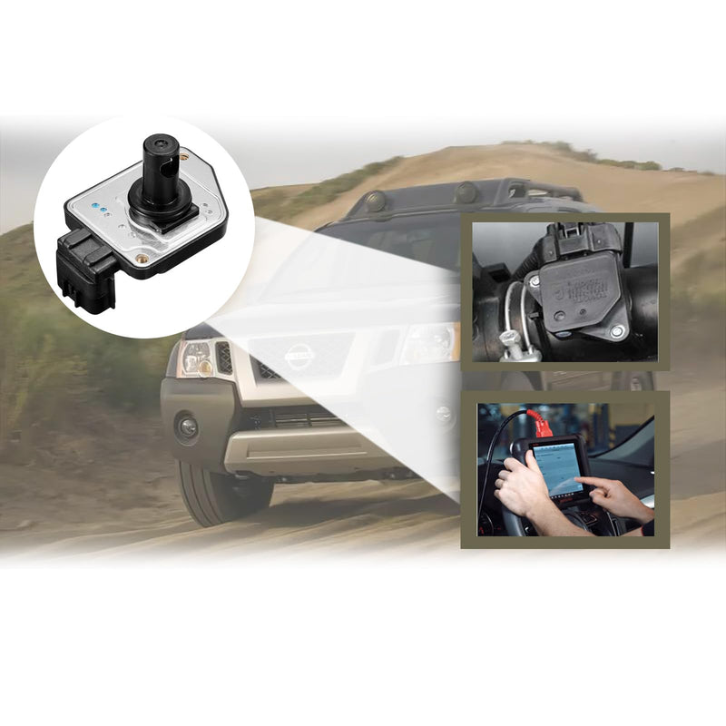 Jtron Direct Replacement MAF Mass Air Flow Sensor Meter Compatible with for 1996 1997 Nissan Pickup & 1998 1999 2000 2001 2002 2003 2004 Frontier & 2000-2004 Xterra 2.4L L4 MAF Sensor