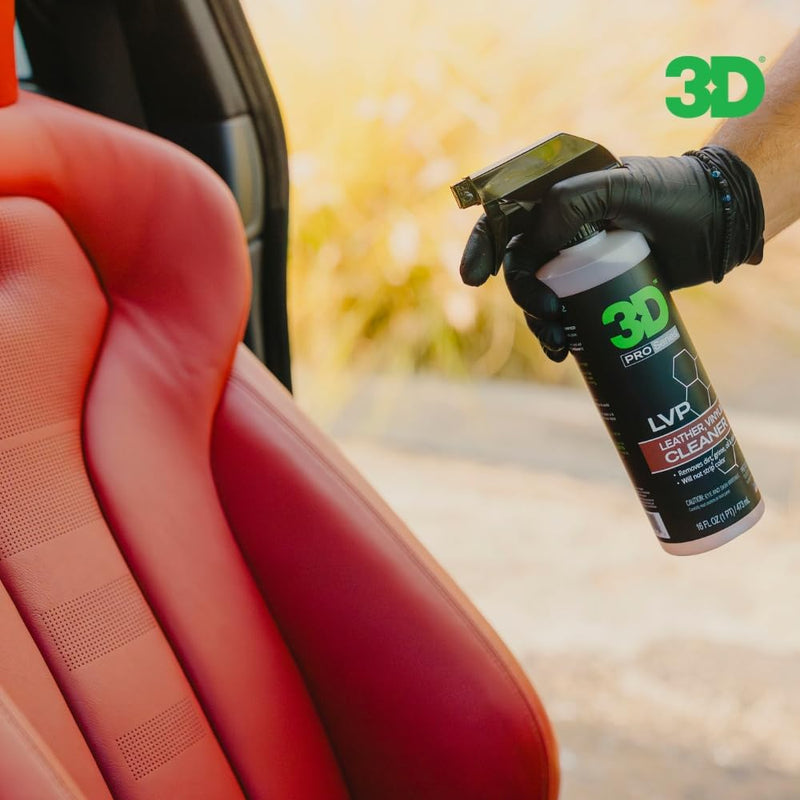 3D LVP Interior Cleaner - Removes Dirt, Grime, Grease, Oil & Stains from Leather, Vinyl & Plastic - Great for Seats, Steering Wheels, Door Panels, Dashboards - Car, Office, Home Use 16oz. 15.89 Fl Oz (Pack of 1)