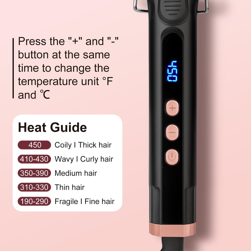  [AUSTRALIA] - JAETON Curling Tong, 32mm Ceramic Curling Iron Wand with LCD 100°C-230°C | Hair Curler for for Large Curls and Soft Waves, Fast Heat-Up, for Long & Medium Hair