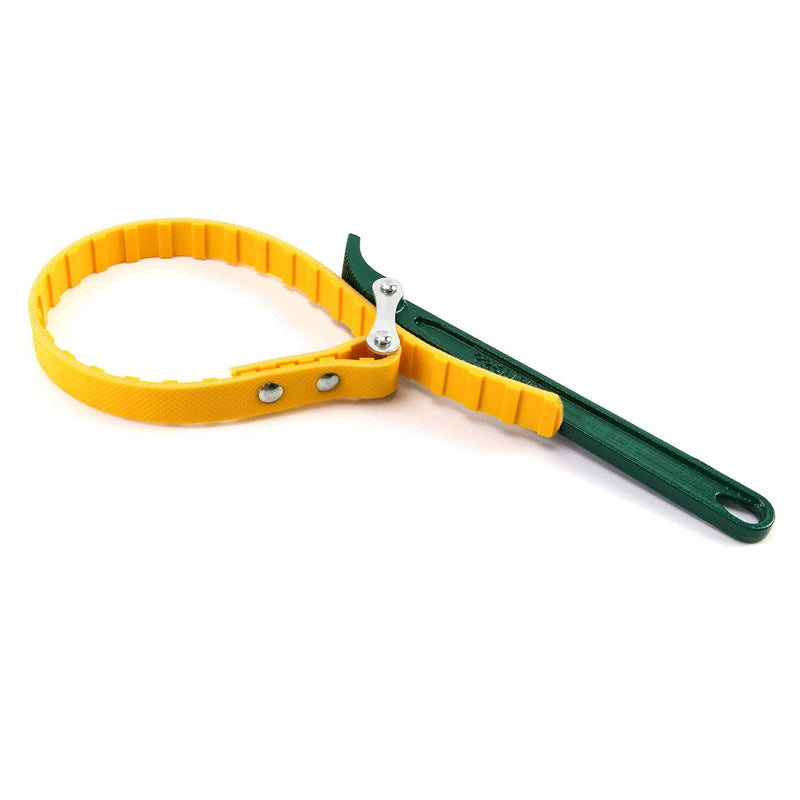 QWORK 9" Belt Strap Wrench, Multi-Purpose Adjustable Strap Oil Filter Strap Opener Wrench with 19 11/16" Capacity Adjustable Strap 9.0"