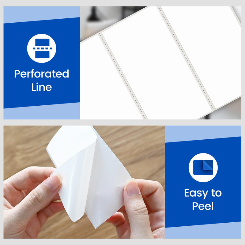 L LIKED 4" x 2" Blank Removable Labels with No Residue, Water and Oil Resistant, Use for Both Home and Office (1 Roll, 750 Labels) 4x2-750