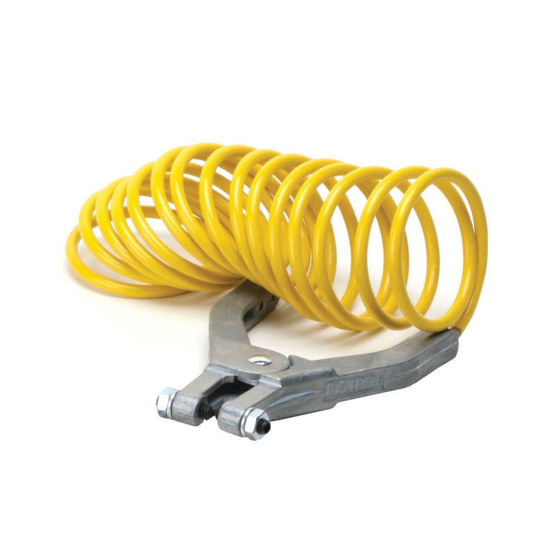 Justrite 08497 10' Long Insulated Grounding Wire with Hand Clamp and 1-4'' Terminal