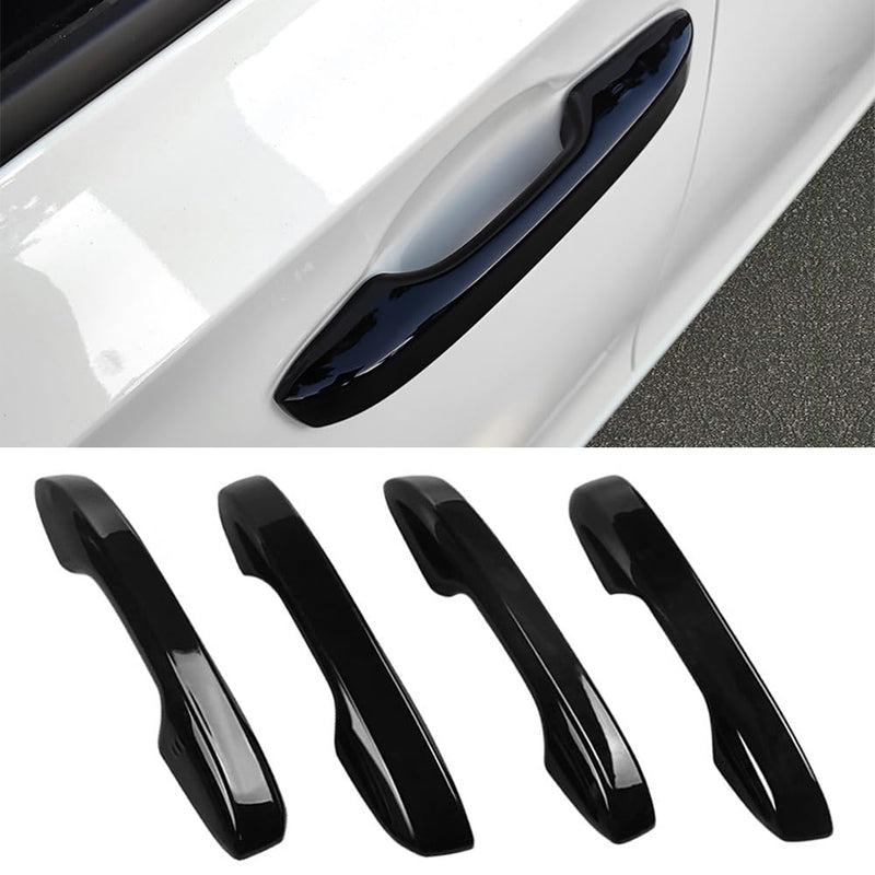 No Adhesive Snap-on Car Door Handle Cover Protector for Honda 11th Gen Civic 2022 2023 2024 2025 2026, Accord CR-V HR-V 2023 2024 2025 2026, Acura Integra 2023~2025 Accessories (1. Glossy Black) 1. Glossy Black