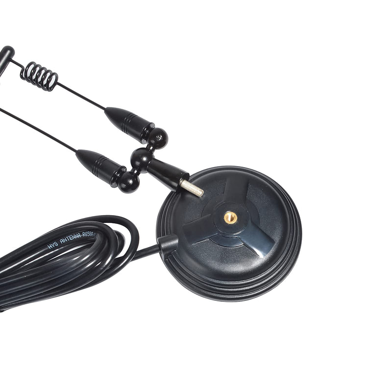 HYS Amateur Dual-Band VHF & UHF Magnet Base Antenna for 2m/70cm Motorola Mobile Ham Radios & Repeaters with 3.5inchs Magnetic Mount, W/13ft RG58 Cable PL-259 UHF Male Mag Mount (Black) Black