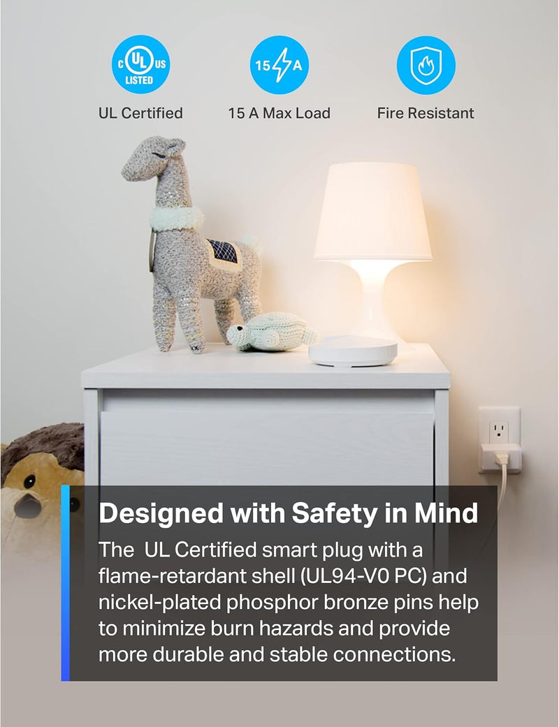 TP-Link Tapo Smart Plug Mini 15A, Smart Home Wi-Fi Plug, Super Easy Setup, Compatible with Alexa & Google Home, No Hub Required, UL Certified, 2.4G WiFi Only, White, Tapo P105(4-Pack) Smart Alexa Plug 4-Pack