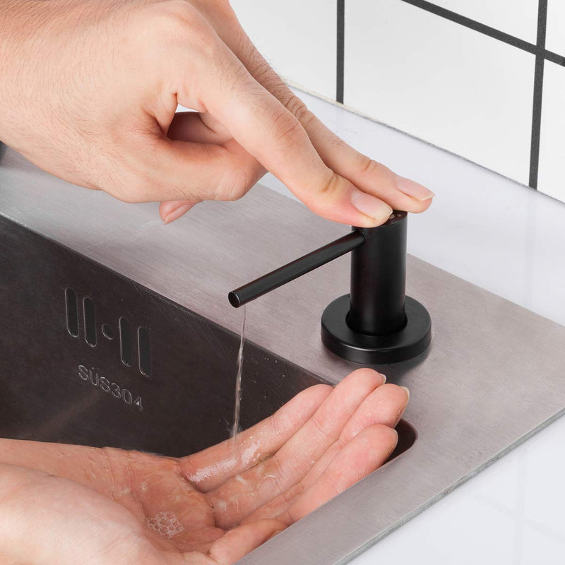 Matte Black Kitchen Sink Soap Dispenser GAPPO Countertop Pump Hand Lotion Built in Bottle Upgrade Stainless Steel Screw Matte Black
