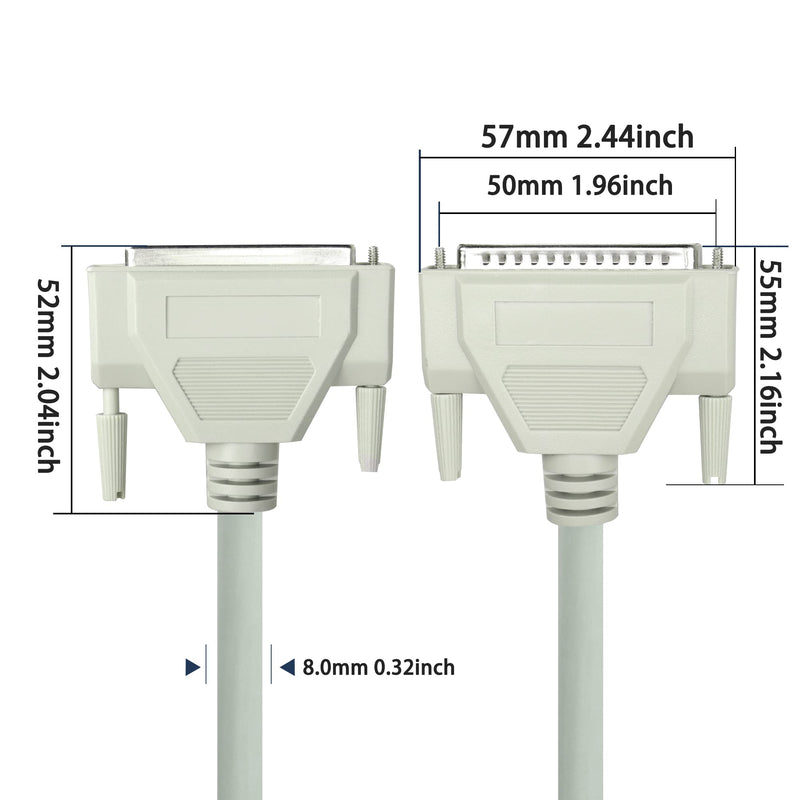 MEIRIYFA DB37 37Pin Extension Cable Serial D-SUB 37 Pin Printer Parallel Connector Cable Pure Copper Core for engineering wiring, computer and networks.（4.9FT） (Male to Female) Male to Female