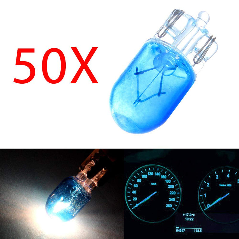 cciyu T10 168 194 W5W Halogen Light Bulb Instrument Cluster Gauge Dash Lamp (50pack blue) 50pack blue