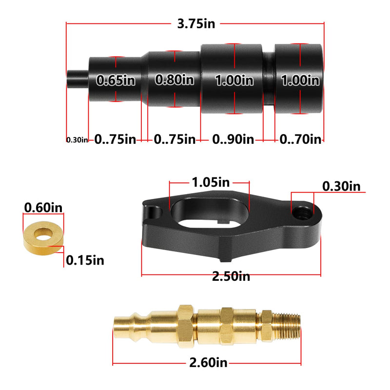 9007A 9007 Compression Test Adapter - Used with J-6692-B Compression Test Gauge - for 24V Cummins 1998-1/2 to Current 5.9 6.7 Liter Diesel