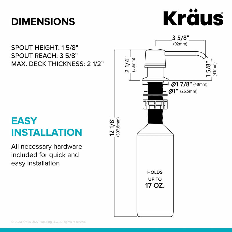 KRAUS Kitchen Soap and Lotion Dispenser in Spot-Free Antique Champagne Bronze, KSD-31SFACB