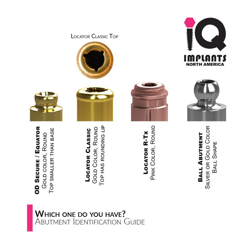 IQ Equator OD Secure Genuine Replacement Retentive Caps, Strong/Rigid, Violet 2.7kg/5.9lbs (4-Pack)