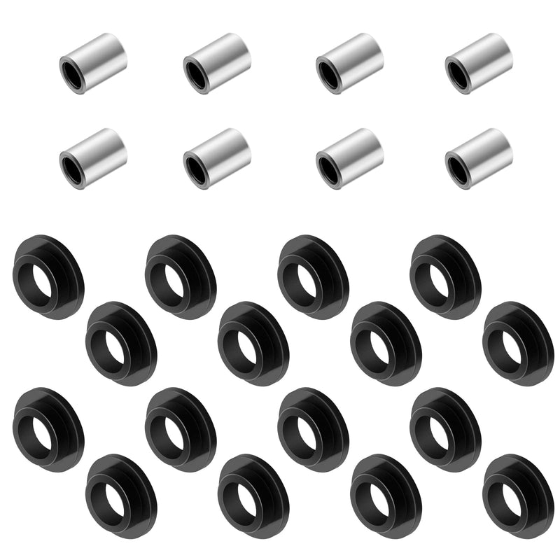 Shock Bushing 16pcs & Bearing Sleeve 8pcs Kits All 4 Absorber for Arctic Cat 250 300 375 400 500 650 700 Bearcat 454, OEM# 0604-310 0403-028