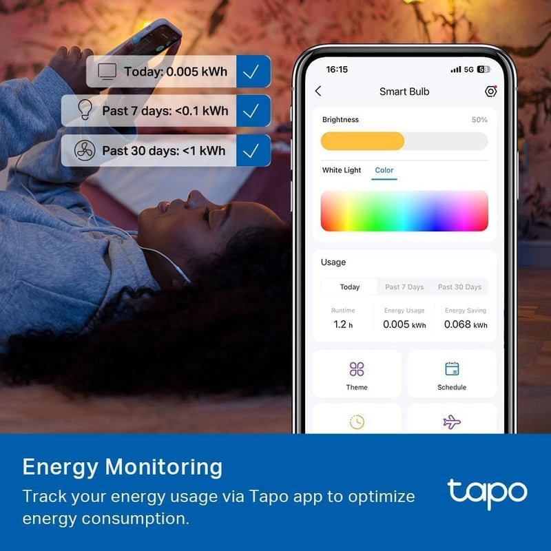Tapo TP-Link Smart Light Bulbs, 1100 Lumens High Brightness (75W Equivalent), Matter-Certified, 16M Colors WiFi Light Bulb, Dimmable, Works w/Siri, Alexa & Google Home, A19 E26, L535E(4-Pack) Matter Light Bulb 4 Pack