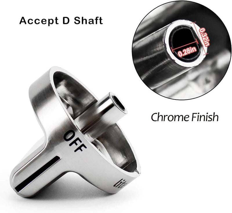 Funmit 5304502763 Range Control Knob Replacement for Frigidaire Stove Replaces PS11724147 AP5984069 EAP11724147 4279473, D Shaped Shaft with Metal Insert, Silver Plastic, 5 Pack