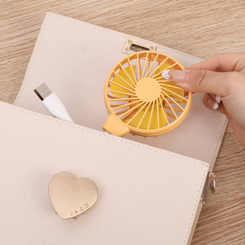 ABS Portable USB Mini Fan 360° Adjustable Personal Cooling Fan(Yellow) Yellow