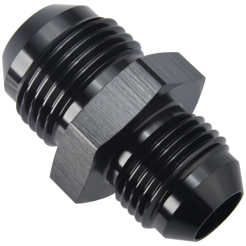 10AN to 8AN Male Flare Reducer Union Adapter Fitting Aluminum Black 10AN to 8AN Black, Straight - 1PC