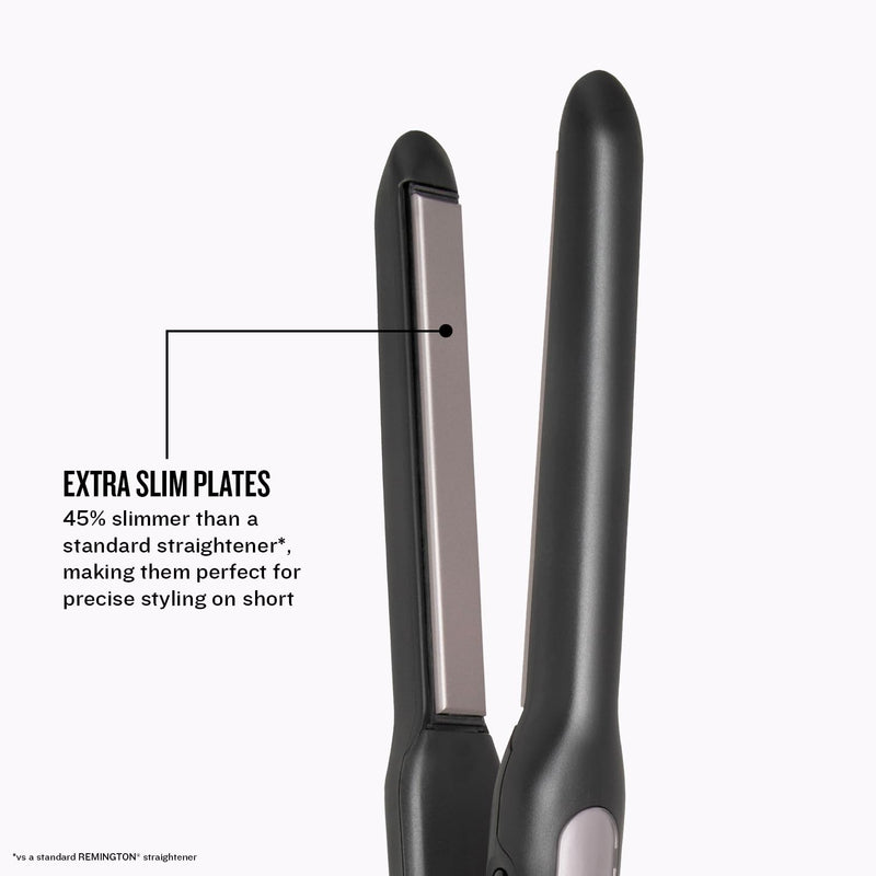 Remington Hair Straightener, Extra Slim Plates, Advanced Ceramic Coating | Ideal for Short Hair, Pixies, Bangs, Small Curls, Digital Display, 9 Heat Settings 150-230°C, Fast Heat Up, S5515
