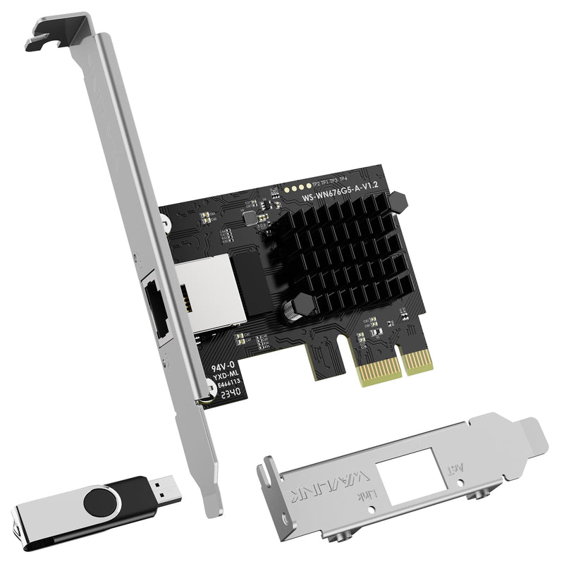 WAVLINK 5GB PCIe Network Card, PCIe to 5 Gigabit Ethernet Network Adapter for Windows 11/10/8.1/8/7, Win Server 2022/2019/2016, Linux