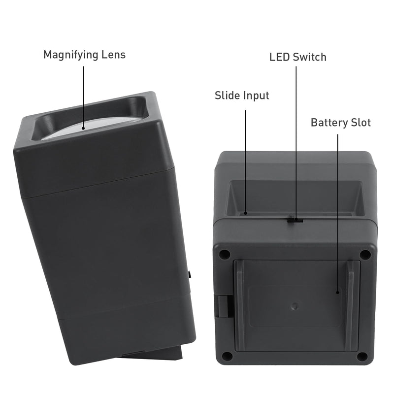 35mm Slide and Film Viewer, 2X Magnification Negative Viewer, Desk Top LED Lighted Illuminated Viewing Old Slides (2 AAA Batteries Included)