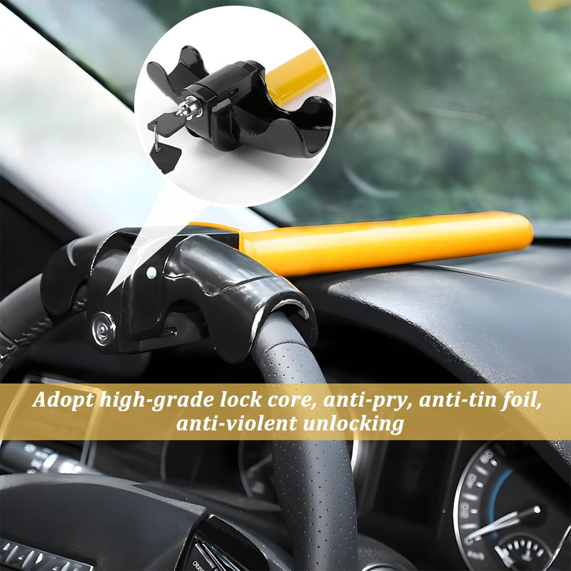 Car Steering Wheel Lock, Anti-Theft Device Heavy Duty Adjustable Vehicle Steering Wheel Secure Locking with Keys, Automotive Accessories, Universal for SUV RV Truck