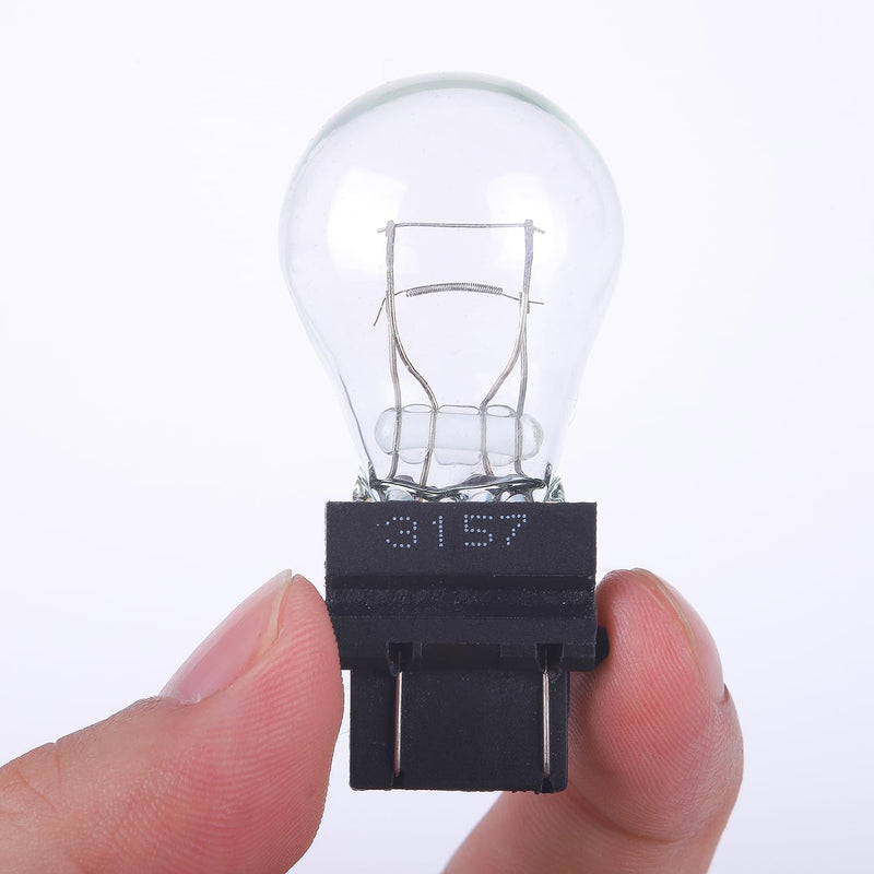 3157 P27/7W 12V Car Halogen Light Bulbs 3000K 3457 3157NA Miniature Turn Signal Bulbs Rear Tail/Brakes/Reverse/Running Light Long-Life Bulb Replacement for Jeep/Ford Trucks SUV