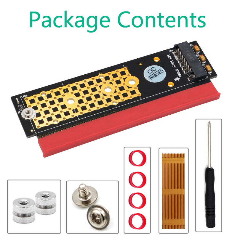 M.2 NGFF NVMe SSD to PCIE 3.0 X16/X8/X4 Adapter with heatsink for 1U/2U Server and Low Profile PC