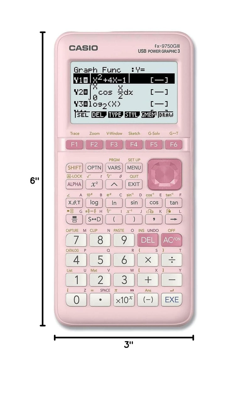 Casio fx-9750GIII Pink Graphing Calculator (fx-9750GIII-PK) & fx-300ESPLS2 Pink Scientific Calculator Small Calculator+ Pink Scientific Calculator