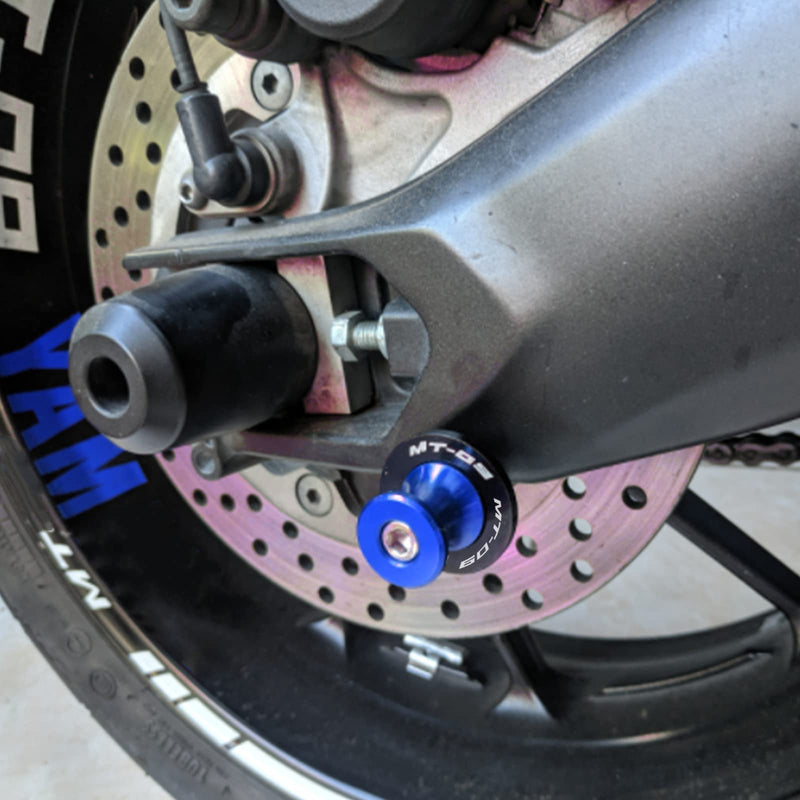 Fit For YAMAHA MT09 SP 2025 Tracer mt 09 2024 FZ09 2014-2021 2022 2023 MT-09 2021 MT09 accessories 6MM Motorcycle CNC Swingarm Spools Slider Stand Screws (Blue) Blue