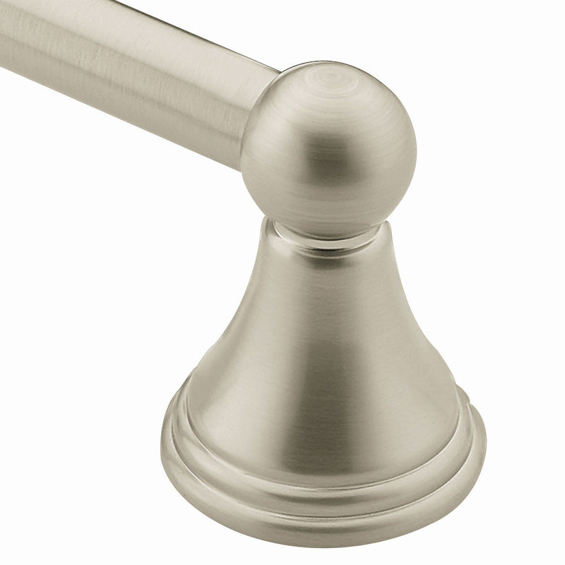 Moen Preston Brushed Nickel 24-Inch Single Wall Mounted Bathroom Towel Bar, DN8424BN 24 Inch 24" Towel Bar