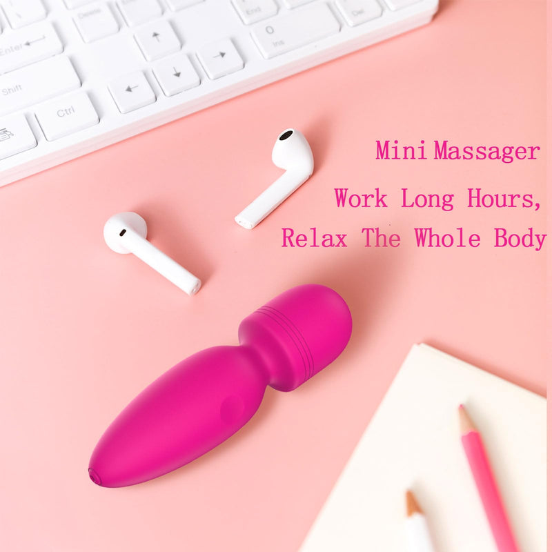 Mini Massager,Small Cordless Handheld Massager with 10 Quiet Vibration Modes, Personal Rechargeable Massager for Neck Shoulder Back Body Rose Red Massager