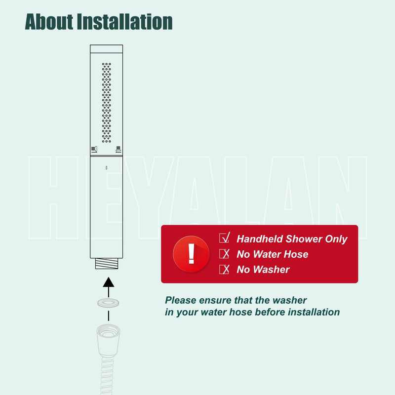 Heyalan Hand Held Shower Wand, High Pressure Handheld Head with Strong Flow, Luxury Spray for Bathroom,Dual Function,Brushed Nickel Dual Functions Brushed Nickel
