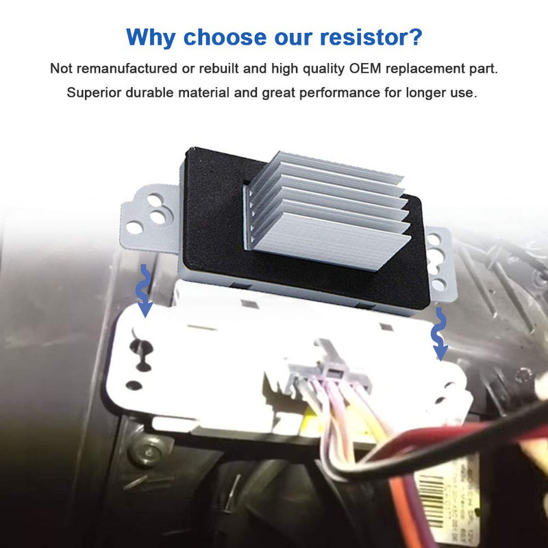HVAC Blower Motor Resistor Kit With Harness Replacement for Chevy Silverado Tahoe Trailblazer Suburban Avalanche GMC Sierra Envoy Yukon Buick Cadillac Escalade Replaces # 15 81773, 89018778, 89019351