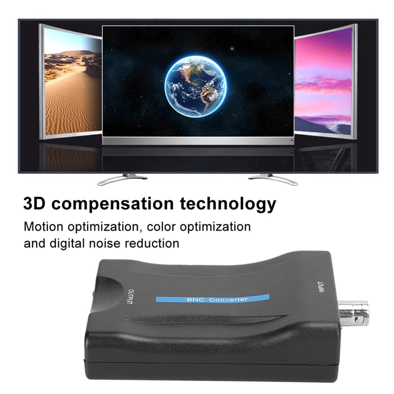 BNC to HDTV Converter with Audio Port, Lossless 1080P / 720P Output, PAL/NTSC Auto Detection, 3D Compensation Technology for Analog Camera