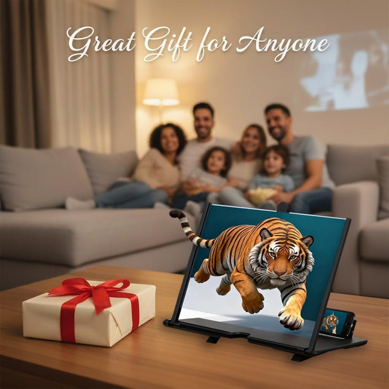 Screen Magnifier Version, 2026 New 3D HD Screen Magnifier for Cell Phone with Foldable Stand, Display Magnifier for Videos, Movies,(Black, 10'') Black 10''