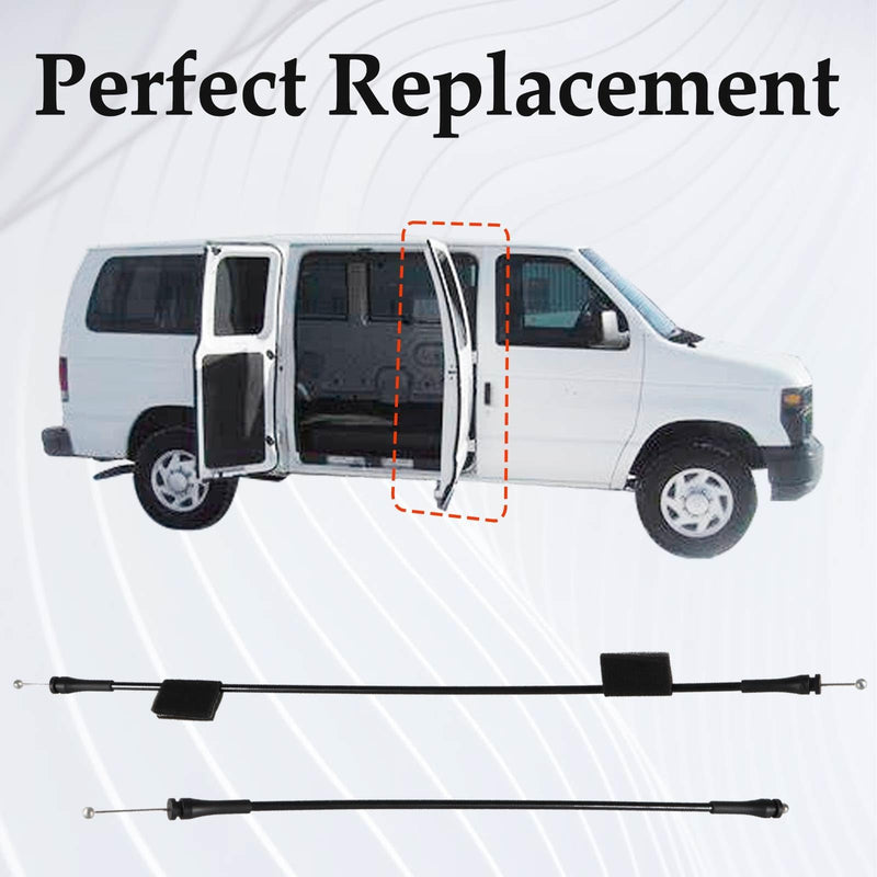 Right Side Door Latch Release Cable Compatible with Ford E150 E250 E350 E450 E550 van 1992-2014 Replace# 6C2Z15264A00AB, F2UZ15264A64A, F2UZ15266A46A Right Side Door Cables
