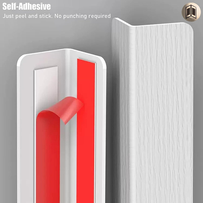 Wall Corner Protector, 2 PCS Self-Adhesive Corner Guards, 1.57 '' W x 35.4 ''L, Thickened PVC Wall Corner Furniture Stairs Baby Guard Edge Protector, White White-35.4inch 2PCS