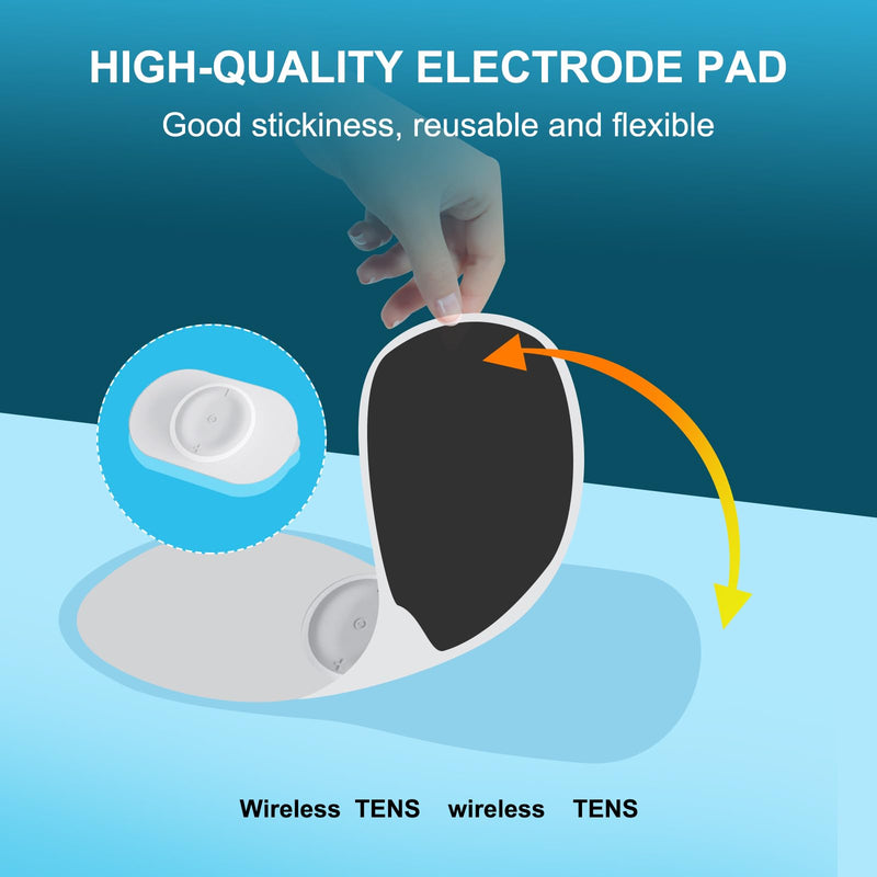 TENS Unit - Wireless Muscle Stimulator for Pain Relief, Dual Channel 16 Intensity Tens EMS Machine, LED-Display Rechargeable Cordless Portable Massager for Feet, Leg, Shoulder, Lower Back, Neck White
