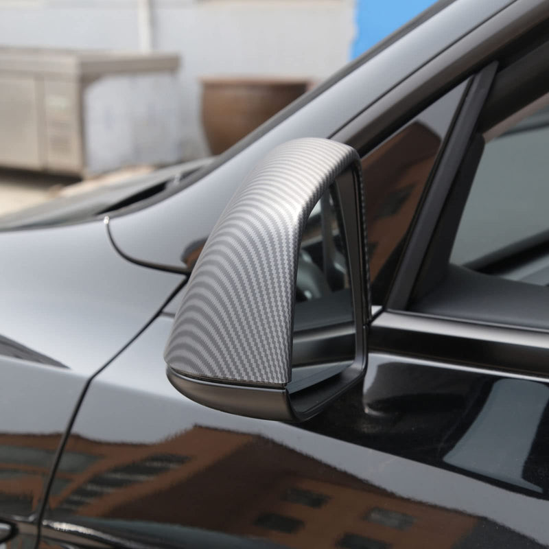  [AUSTRALIA] - ABS Matte Carbon Fiber Style Rearview Mirror Guard Cover Door Side Moulding Trim Exterior Accessories Compatible with 2021 2022 2023 2024 Tesla Model Y Matte Carbon Fiber(Model Y)