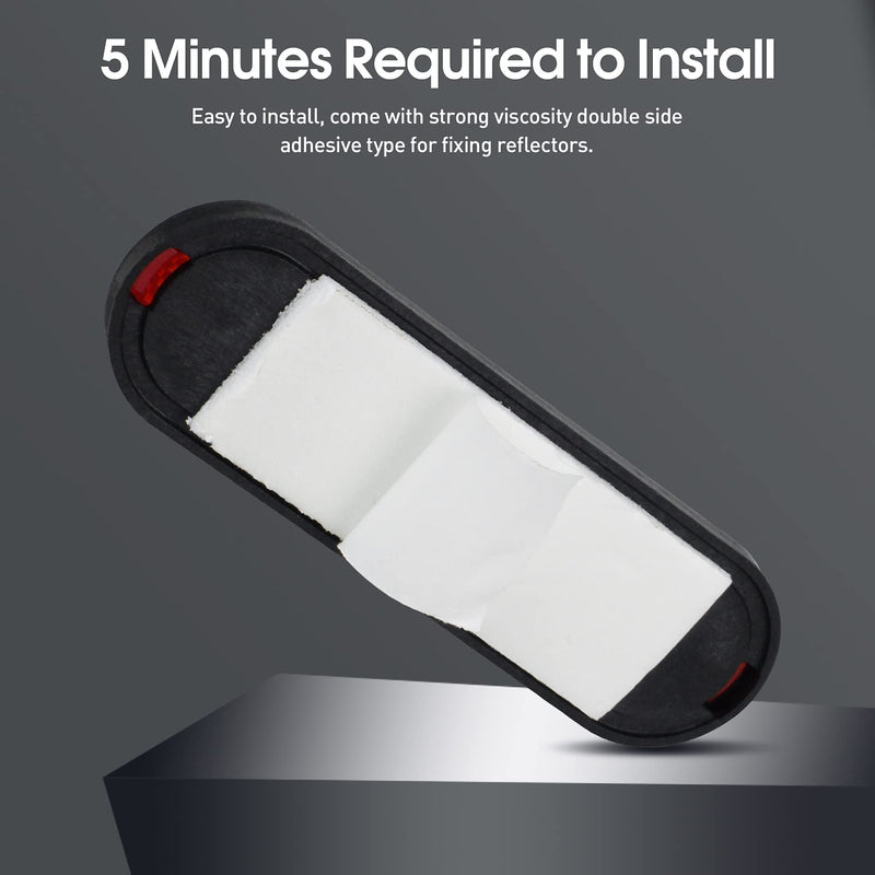 NTHREEAUTO Red Reflectors Motorcycle Safety Reflector Reflective Sticker Universal Compatible with Bicycle, Bike, Trailer, Cars, Trucks, Boat, ATV, Dirt Bike, Driveway Red-Oval