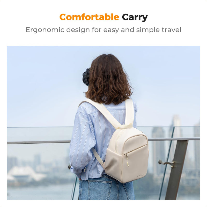 K&F CONCEPT Camera Backpack, Lightweight Compact Camera Bag 5L | Water-Resistant, Dividers, 9.7in Tablet Compartment, Quick Access, Street & Urban, Men & Women, for Canon/Nikon/Sony, Beige Beige-02 Backpack-5L