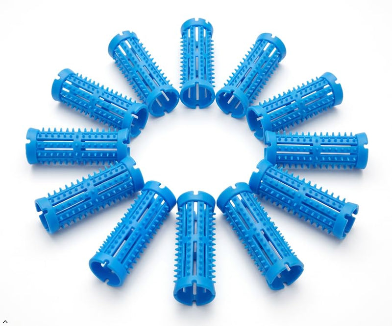 Salon Styled Heatless Curls Suitable For Wet Or Dry Hair With Pins. | Rollers For Long & Short Hair. Blue (20mm)